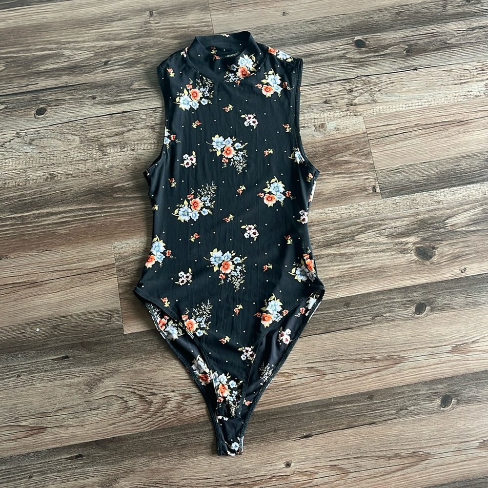 Sheer patterned body suite | Forever 21 | Size small